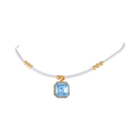 Biały choker z błękitnym kryształem (C25/WIO/45AU) Biały choker z błękitnym kryształem (C25/WIO/45AU)