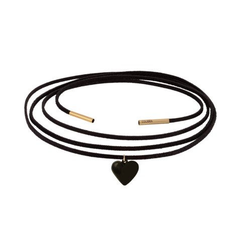 Czarny choker z czarnym, pękatym serduszkiem, wiązany z przodu (C24/WIO/84/1AU) Czarny choker z czarnym, pękatym serduszkiem, wiązany z przodu (C24/WIO/84/1AU)