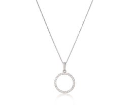 Naszyjnik z okrągłą zawieszka zdobioną kryształkami Preciosa z kolekcji Classic (C8970AG)