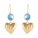 Kolczyki gniecione serca z kryształkami (P25/JES/16AU)