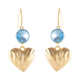 Kolczyki gniecione serca z kryształkami (P25/JES/16AU)