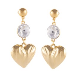 Kolczyki gniecione serca z kryształkami (P25/JES/17AU)
