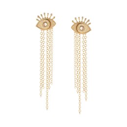 Kolczyki oczy z kryształami, z wiszącymi łańcuszkami (P25/JES/02AU)