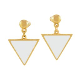 Trójkątne, malowane na biało kolczyki by Klaudia Nieścior (P25/KN/05/1AU)