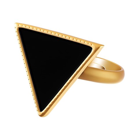 Trójkątny, czarny, regulowany pierścionek by Klaudia Nieścior (R25/KN/05/2AU)